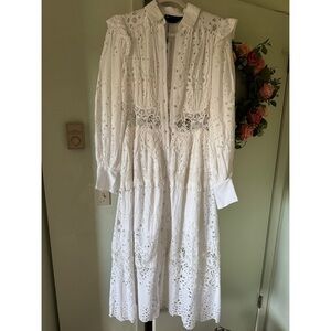 ASOS EDITION Broderie Shirt Dress White